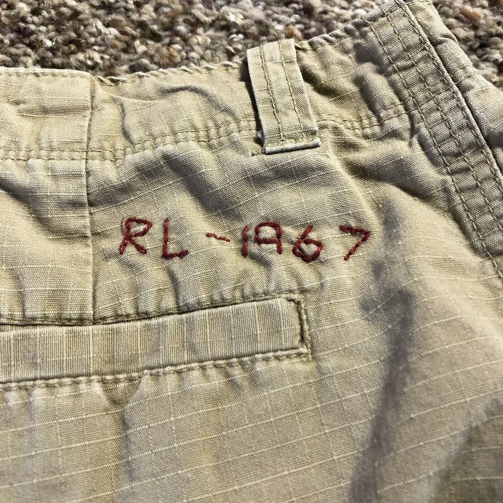 RL 1967 Ralph Lauren Polo Tan Khaki‎ Boys Cargo Shorts Size 16